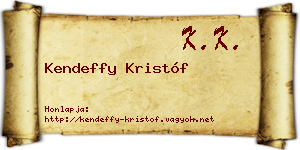 Kendeffy Kristóf névjegykártya