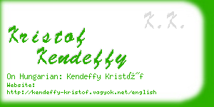 kristof kendeffy business card